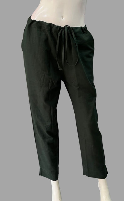 Bottle Green Straight Pants . Pure Cotton Fabric | Laces and Frills - Laces and Frills