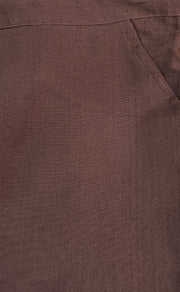 Brown Straight Pants . Pure Cotton Fabric | Laces and Frills - Laces and Frills