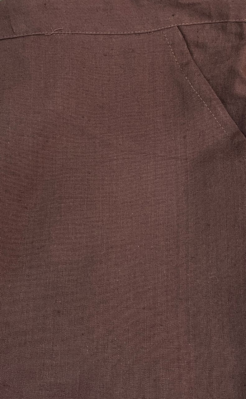 Brown Straight Pants . Pure Cotton Fabric | Laces and Frills - Laces and Frills