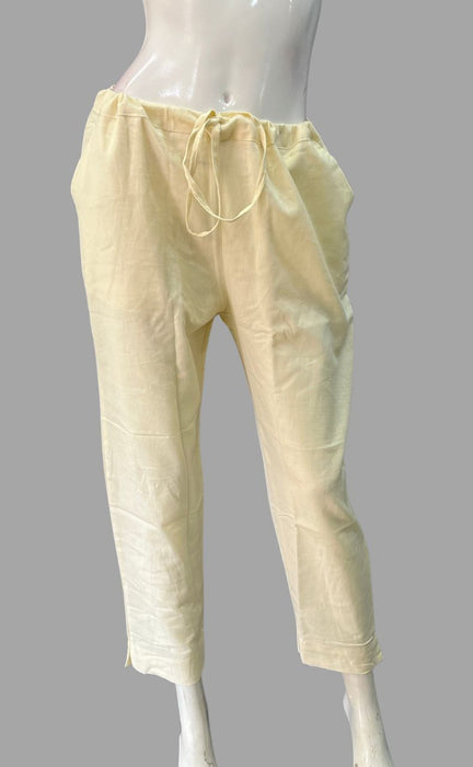 Ivory Straight Pants . Pure Cotton Fabric | Laces and Frills - Laces and Frills