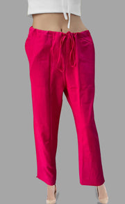 Rani Pink Straight Pants . Pure Cotton Fabric | Laces and Frills - Laces and Frills