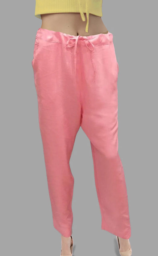Peach Pink Straight Pants. Soft Breathable Fabric | Laces and Frills - Laces and Frills