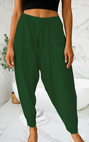 Dark Green Pure Cotton Free Size Salwar Bottom. Pure Durable Cotton | Laces and Frills - Laces and Frills