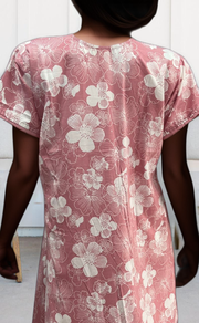 English Pink Garden Soft Crushed Nighty. Soft Breathable Fabric | Laces and Frills - Laces and Frills