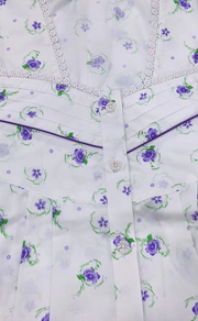 Lemon Yellow Floral Boutique Cotton Nighty . Pure Durable Cotton | Laces and Frills - Laces and Frills