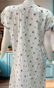 Lemon Yellow Floral Boutique Cotton Nighty . Pure Durable Cotton | Laces and Frills - Laces and Frills