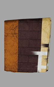 Mustard Checks Double Bedsheet with Pillow Covers/90" x 108" - Laces and Frills