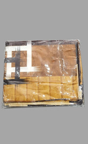 Mustard Checks Double Bedsheet with Pillow Covers/90" x 108" - Laces and Frills