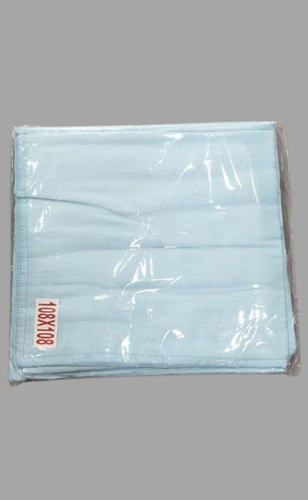 Sky Blue Stripes Double Bedsheet with Pillow Covers/108" x 108" - Laces and Frills