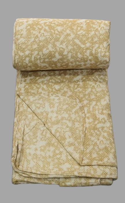 Creame Blanket | Dohar. Abstract Soft & Cozy. One Double bed Reversible | Laces and Frills - Laces and Frills