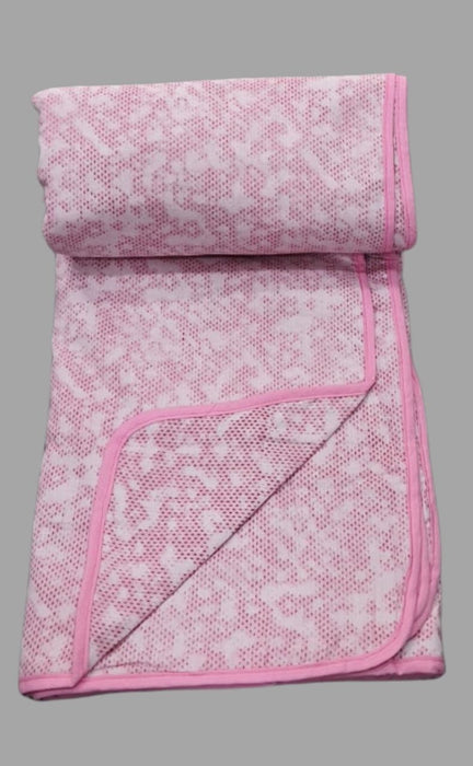 Baby Pink Blanket | Dohar. Abstract Soft & Cozy. One Double bed Reversible | Laces and Frills - Laces and Frills