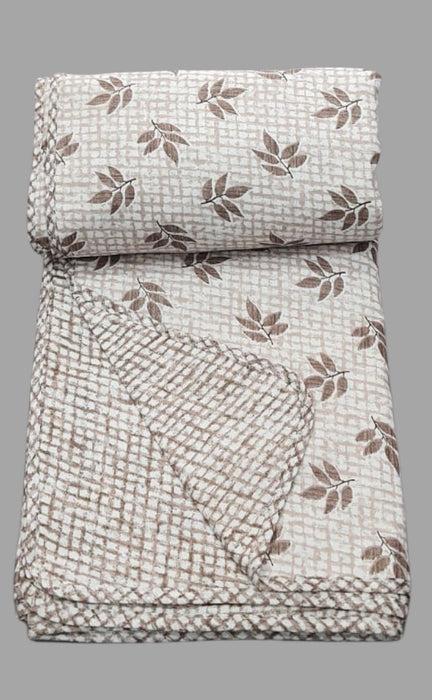 Brown Blanket | Dohar. Leaf Soft & Cozy. One Double bed Reversible | Laces and Frills - Laces and Frills
