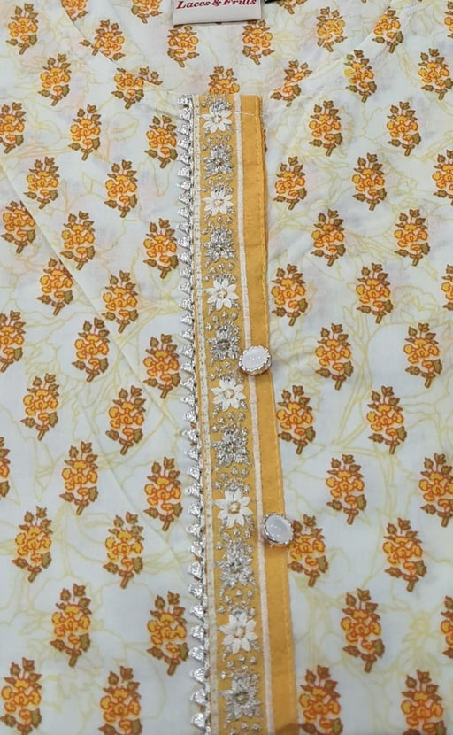 Yellow Flora Jaipuri Cotton Kurti. Pure Versatile Cotton. | Laces and Frills - Laces and Frills