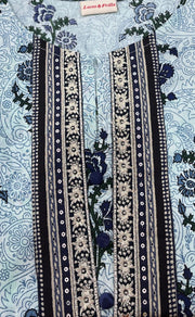 Blue Garden Jaipuri Cotton Kurti. Pure Versatile Cotton. | Laces and Frills - Laces and Frills