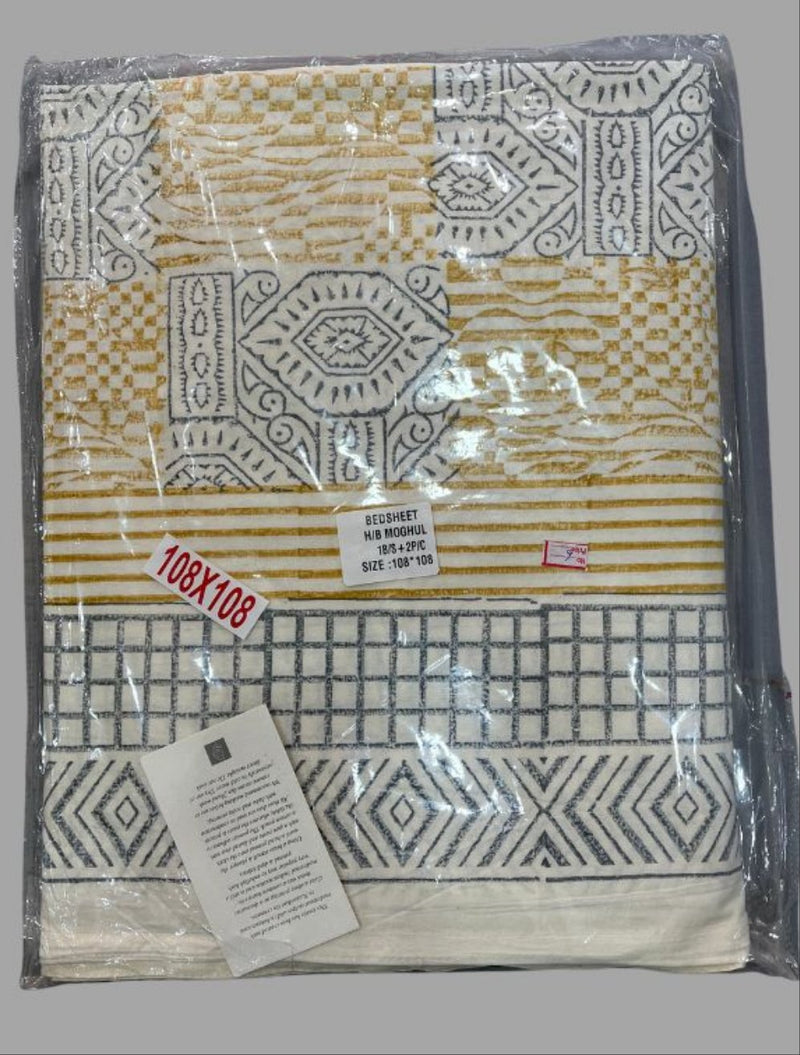 Mehndi Green Mughal Double Bedsheet with Pillow Covers|108" x 108"| Laces and Frills - Laces and Frills