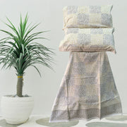 Mehndi Green Mughal Double Bedsheet with Pillow Covers|108" x 108"| Laces and Frills - Laces and Frills