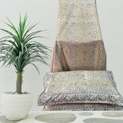 Mustard Mughal Double Bedsheet with Pillow Covers|108" x 108"| Laces and Frills - Laces and Frills