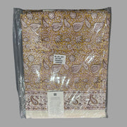 Mustard Mughal Double Bedsheet with Pillow Covers|108" x 108"| Laces and Frills - Laces and Frills