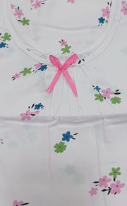 Baby Pink Tiny Flora Short Nighty | Knee Length Nighty | Laces and Frills - Laces and Frills
