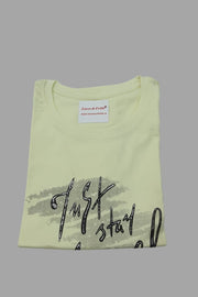 Light Yellow Women's Cotton Printed Shorts Set | Pure Cotton Hosiery | Laces and Frills - Laces and Frills