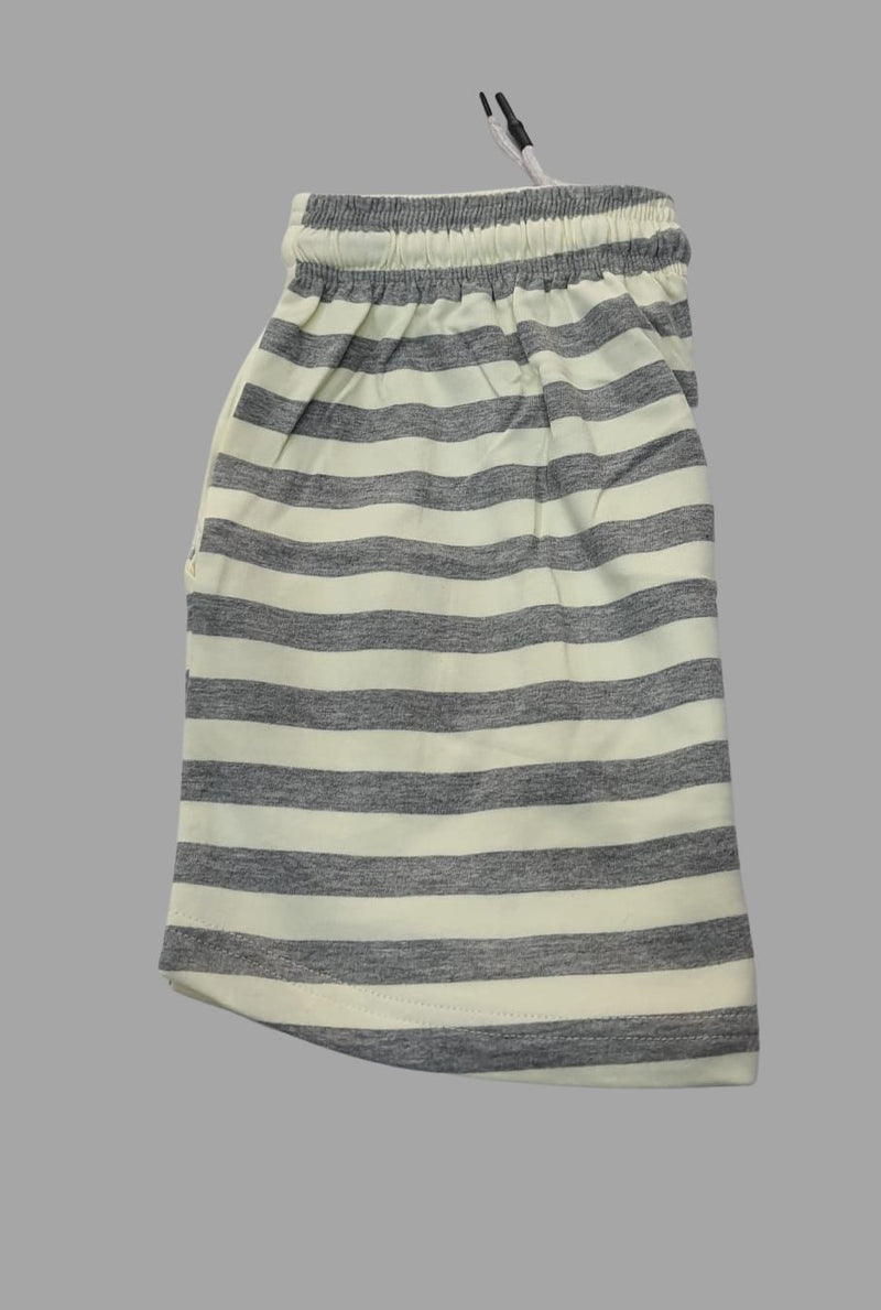 Light Yellow Women's Cotton Printed Shorts Set | Pure Cotton Hosiery | Laces and Frills - Laces and Frills