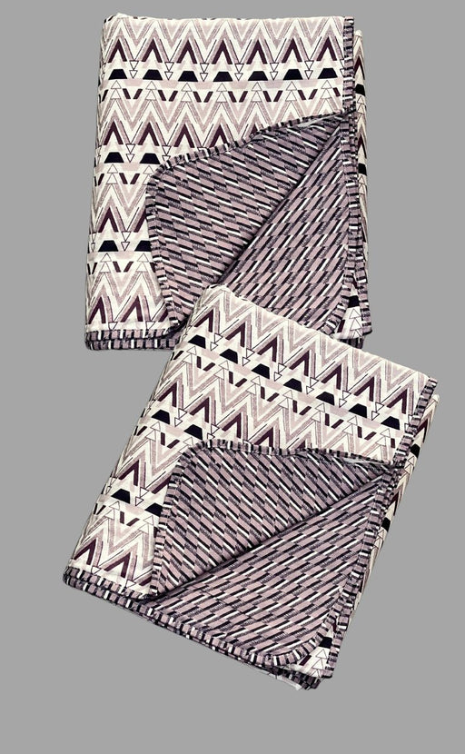 Blanket | Dohar .Purple Abstract, Soft & Cozy. Two Pc Single bed Reversible | Laces and Frills - Laces and Frills
