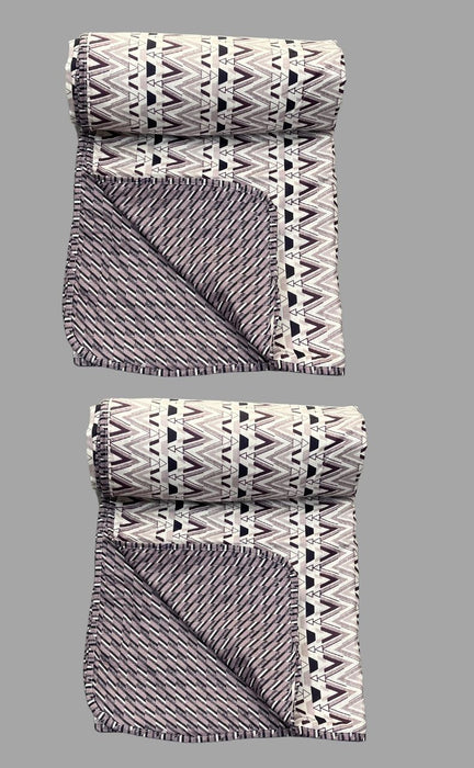 Blanket | Dohar .Purple Abstract, Soft & Cozy. Two Pc Single bed Reversible | Laces and Frills - Laces and Frills