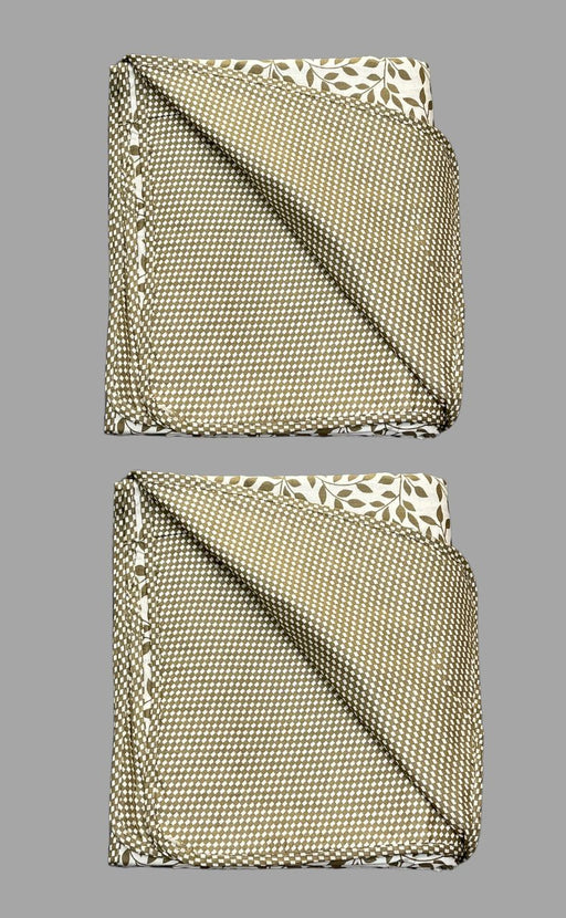 Blanket | Dohar .White/Beige Tiny Leaf, Soft & Cozy. Two Pc Single bed Reversible | Laces and Frills - Laces and Frills