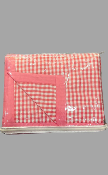 Blanket | Dohar .Pink Geometric, Soft & Cozy. Two Pc Single bed Reversible | Laces and Frills - Laces and Frills