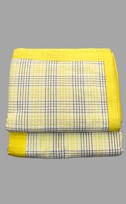 Blanket | Dohar .Yellow Geometric, Soft & Cozy. Two Pc Single bed Reversible | Laces and Frills - Laces and Frills