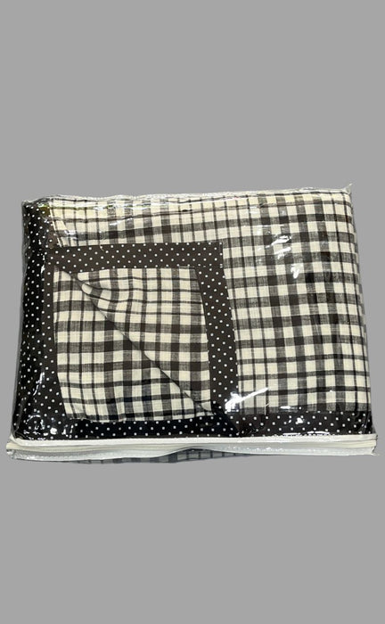Blanket | Dohar .Black Geometric, Soft & Cozy. Two Pc Single bed Reversible | Laces and Frills - Laces and Frills