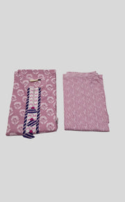 Lavender Pink Floral Kurti With Pant Set.Pure Versatile Cotton. | Laces and Frills - Laces and Frills