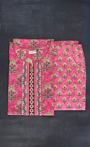 Pink Floral Kurti With Pant Set.Pure Versatile Cotton. | Laces and Frills - Laces and Frills
