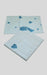 Sky Blue Hearts Bedsheet with Pillow Covers/108" x 108" - Laces and Frills
