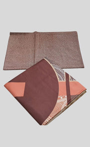 Brown Double Bedsheet with Pillow Covers/108" x 108" - Laces and Frills