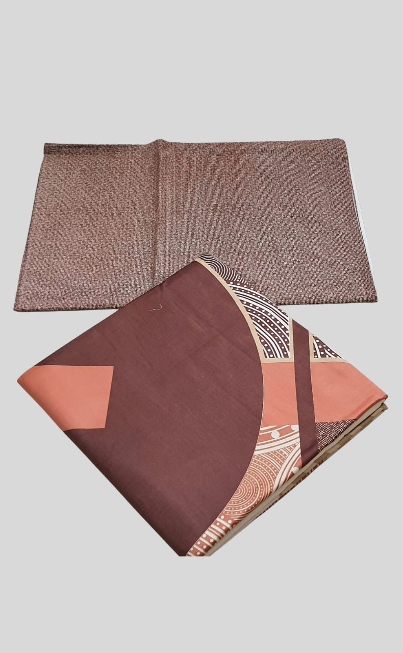 Brown Double Bedsheet with Pillow Covers/108" x 108" - Laces and Frills