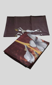 Dark Maroon Double Bedsheet with Pillow Covers/108" x 108" - Laces and Frills