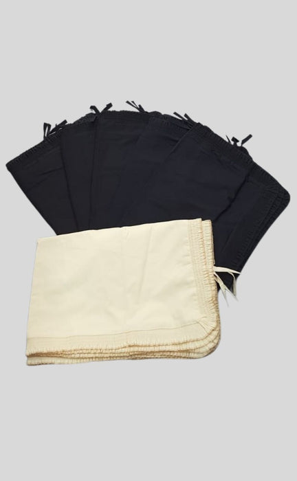 Plain Black Cotton Pillow Covers (Set of 12 Piece) - Laces and Frills