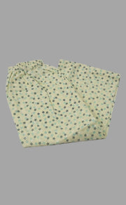 Light Yellow Flora Cotton XL Night Suit  | Pure Cotton | Laces and Frills - Laces and Frills