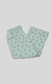 Sea Green Tulips Cotton XL Night Suit | Pure Cotton | Laces and Frills - Laces and Frills