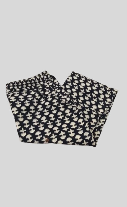 Black Block Print Cotton Large (L) Night Suit| Pure Cotton | Laces and Frills - Laces and Frills