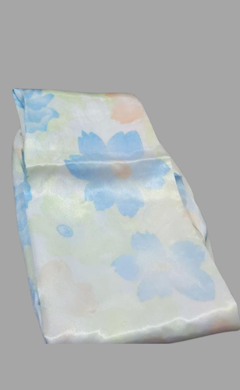 Sky Blue Satin Spaghetti Top Medium  3/4 th Night Suit - Laces and Frills