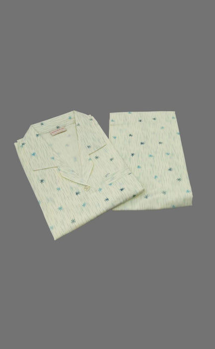 Lemon Yellow Cotton Large ( L ) Night Suit| Pure Cotton | Laces and Frills - Laces and Frills