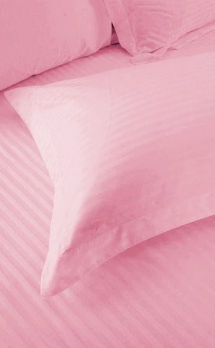 Baby Pink Stripes Double Bedsheet with Pillow Covers/90" x 108" - Laces and Frills