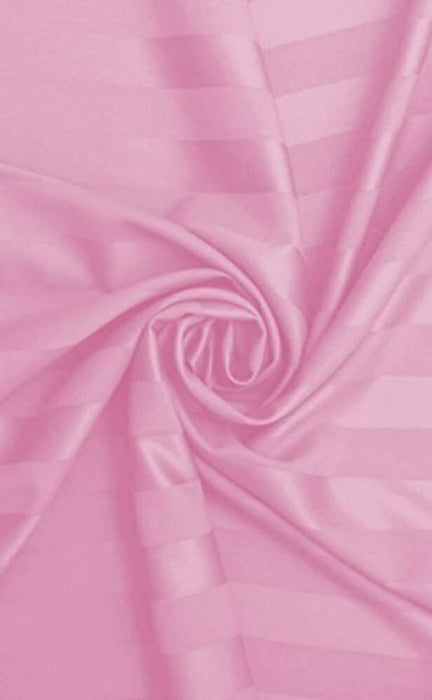 Baby Pink Stripes Double Bedsheet with Pillow Covers/108" x 108" - Laces and Frills