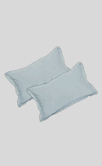 Plain Sky Blue Cotton Pillow Covers (Set of 12 Piece) - Laces and Frills