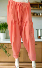 Peach Pure Cotton Free Size Salwar Bottom. Pure Durable Cotton | Laces and Frills - Laces and Frills