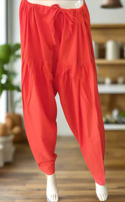 Orange Pure Cotton Free Size Salwar Bottom. Pure Durable Cotton | Laces and Frills - Laces and Frills