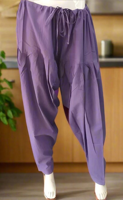 Lavender Pure Cotton Free Size Salwar Bottom. Pure Durable Cotton | Laces and Frills - Laces and Frills