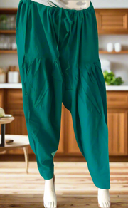 Teal Green Pure Cotton Free Size Salwar Bottom. Pure Durable Cotton | Laces and Frills - Laces and Frills